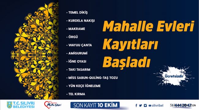 Mahalle Evi kurs kayıtları başladı