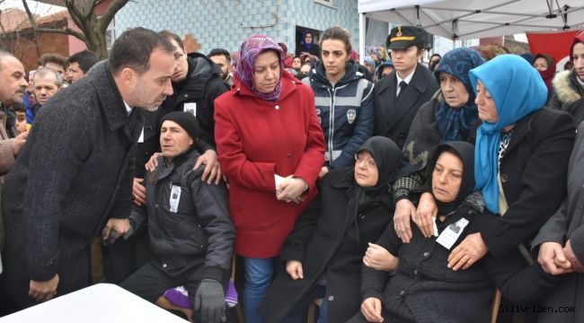 Başkan Yılmaz şehit cenazesine katıldı 