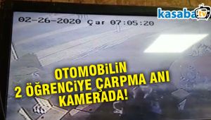 Otomobilin öğrencilere çarpma anı kamerada