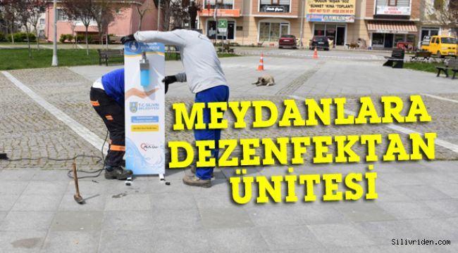 Mahalle meydanlarına dezenfektan ünitesi konuldu