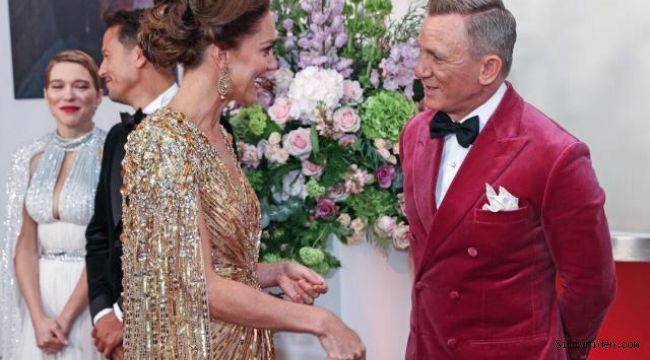 James Bond filminin galasında Kate Middleton kıyafeti ile damga vurdu