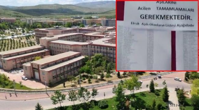 Selçuk Üniversitesi'nde aşısız ve eksik aşılı öğrencilerin isimlerini panoya astılar