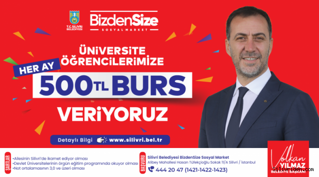 Silivrili öğrencilere 500 TL burs