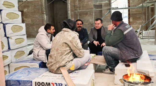 Başkan Balcıoğlu Yurt ve Cami inşaatlarını ziyaret etti