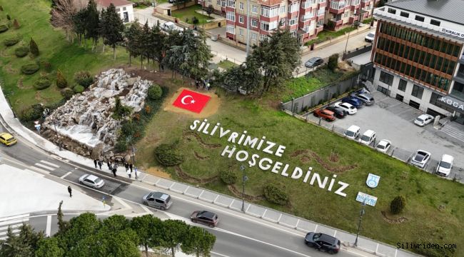 Silivri girişindeki peyzaj yenileniyor