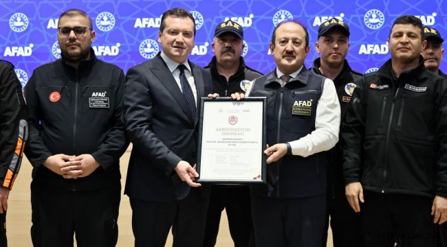 SAK ekibine, AFAD akreditasyon arması