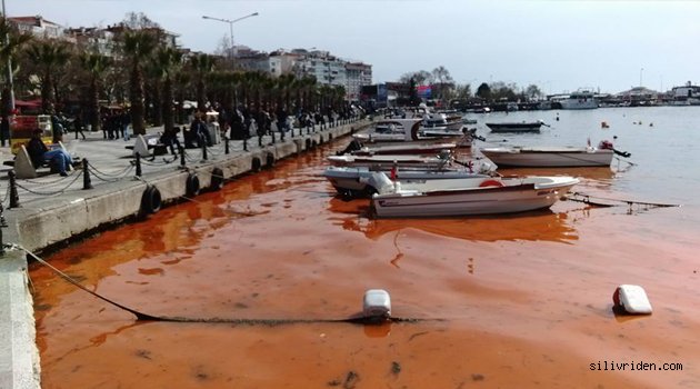 Deniz kızıla büründü!