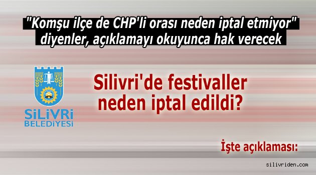 Festivalleri iptal ettik! Çünkü..