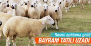 Başbakanlık: Kurban Bayramı tatili 9 gün
