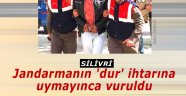 Jandarmanın dur ihtarına uymayınca vuruldu!