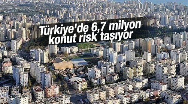 Türkiye'de 6,7 milyon konut risk taşıyor
