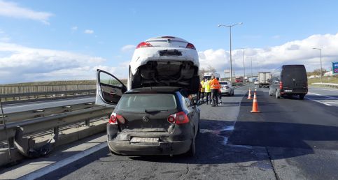 Silivri'de ilginç kaza: 1 yaralı